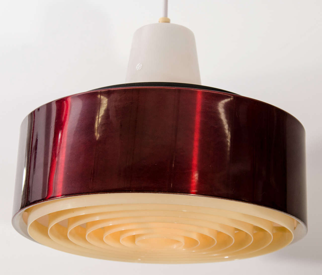 Midcentury Modern Petite Red Pendant Light For Sale at 1stdibs
