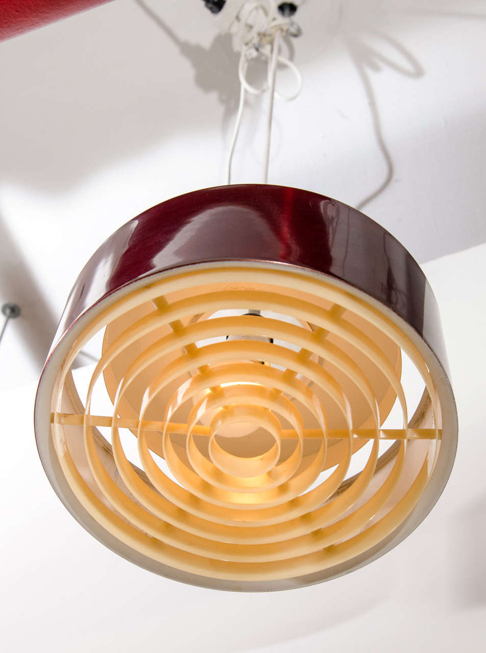 Midcentury Modern Petite Red Pendant Light For Sale at 1stdibs
