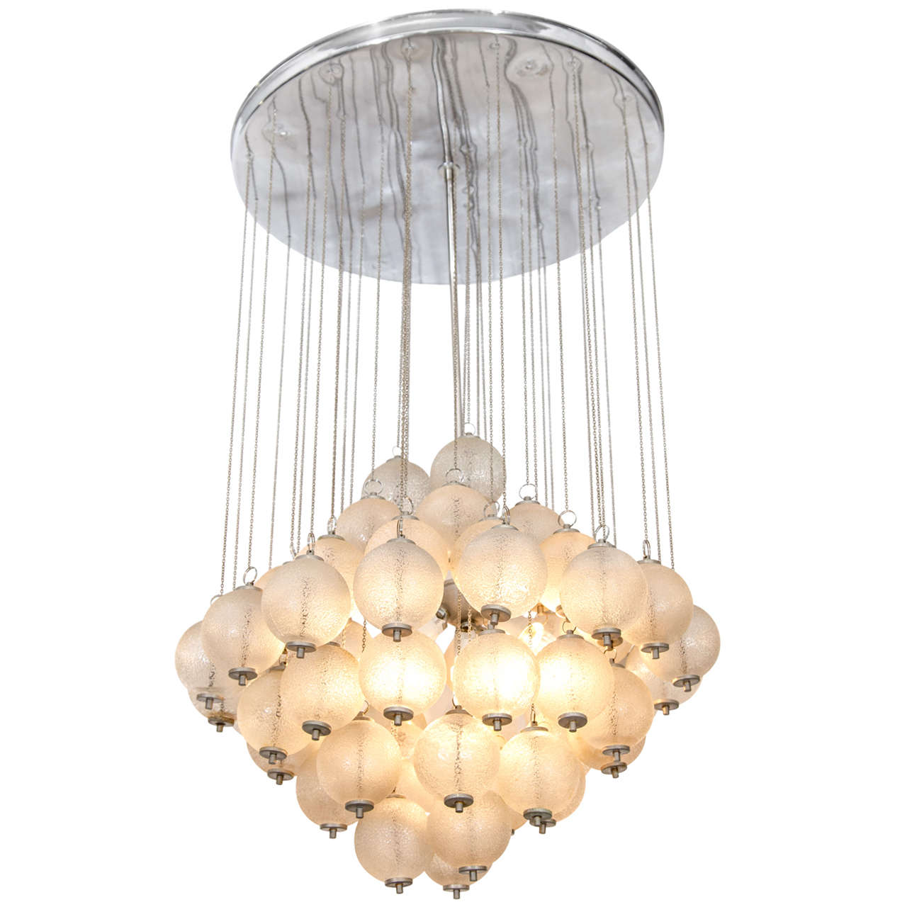 A Mid Century Chandelier With Hanging Murano Glass Balls at 1stDibs