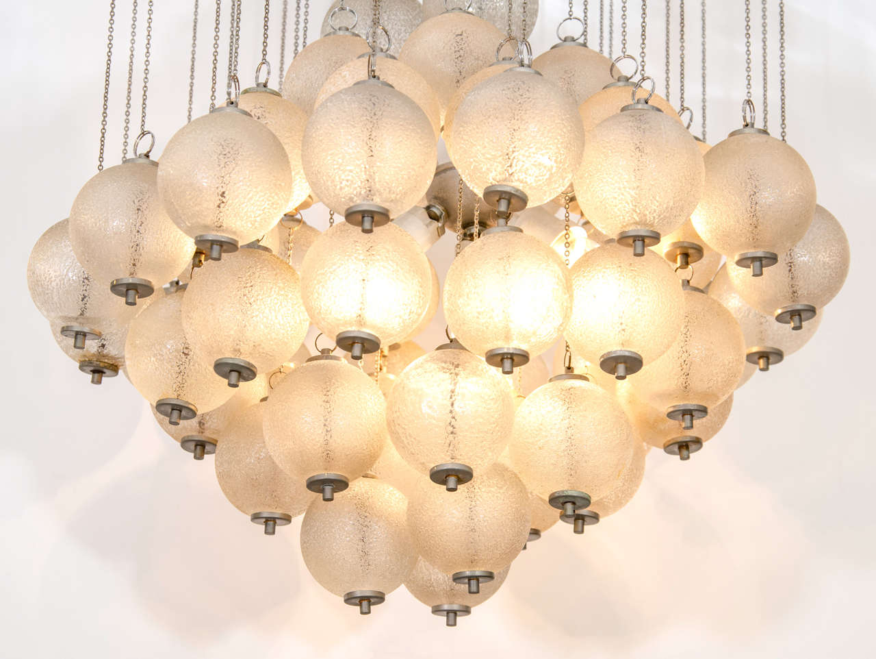 A Mid Century Chandelier With Hanging Murano Glass Balls at 1stDibs