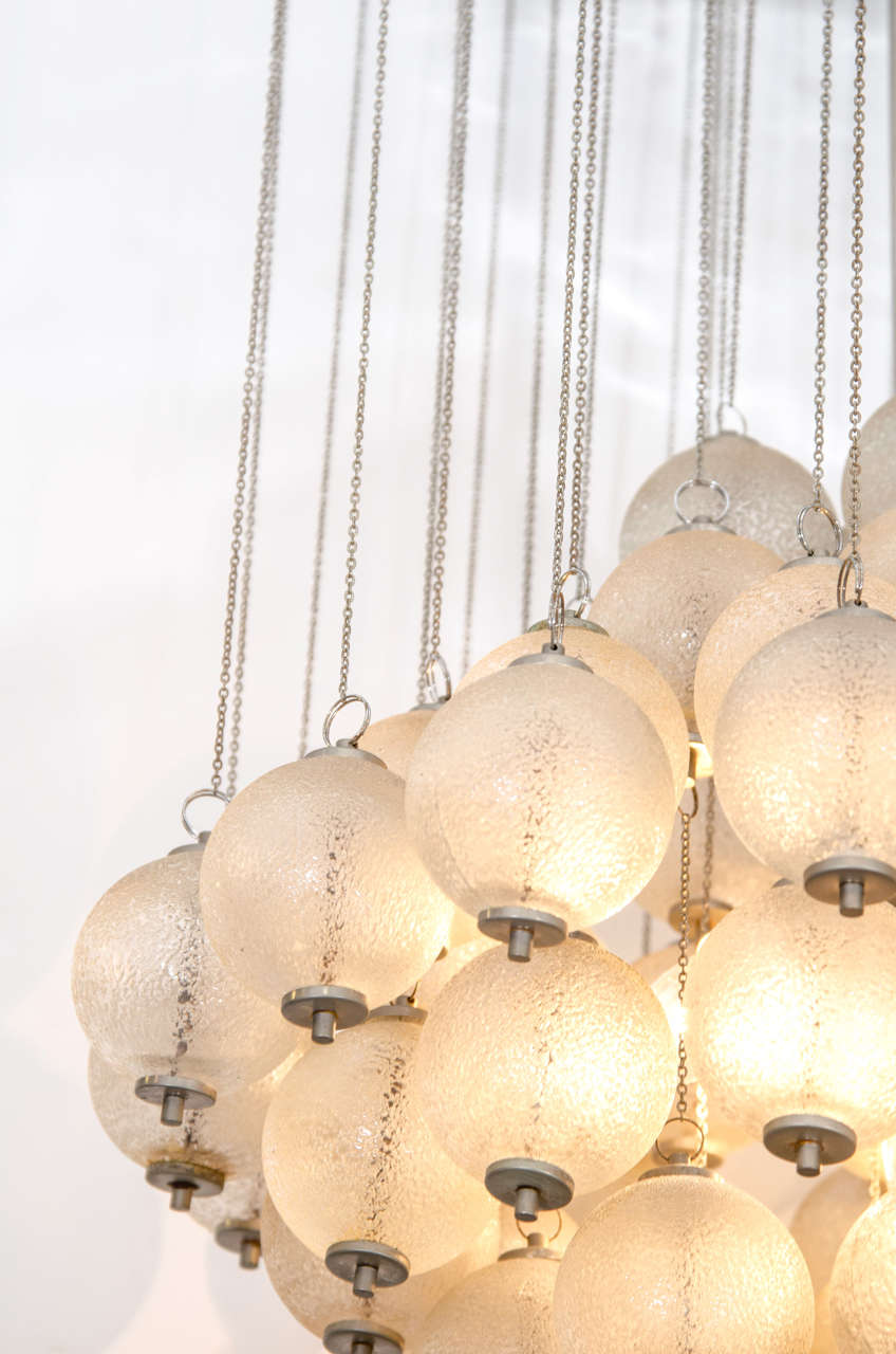 A Mid Century Chandelier With Hanging Murano Glass Balls at 1stDibs
