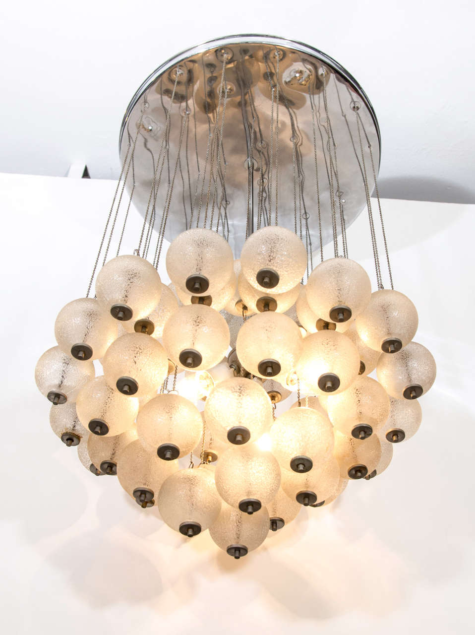 A Mid Century Chandelier With Hanging Murano Glass Balls at 1stDibs