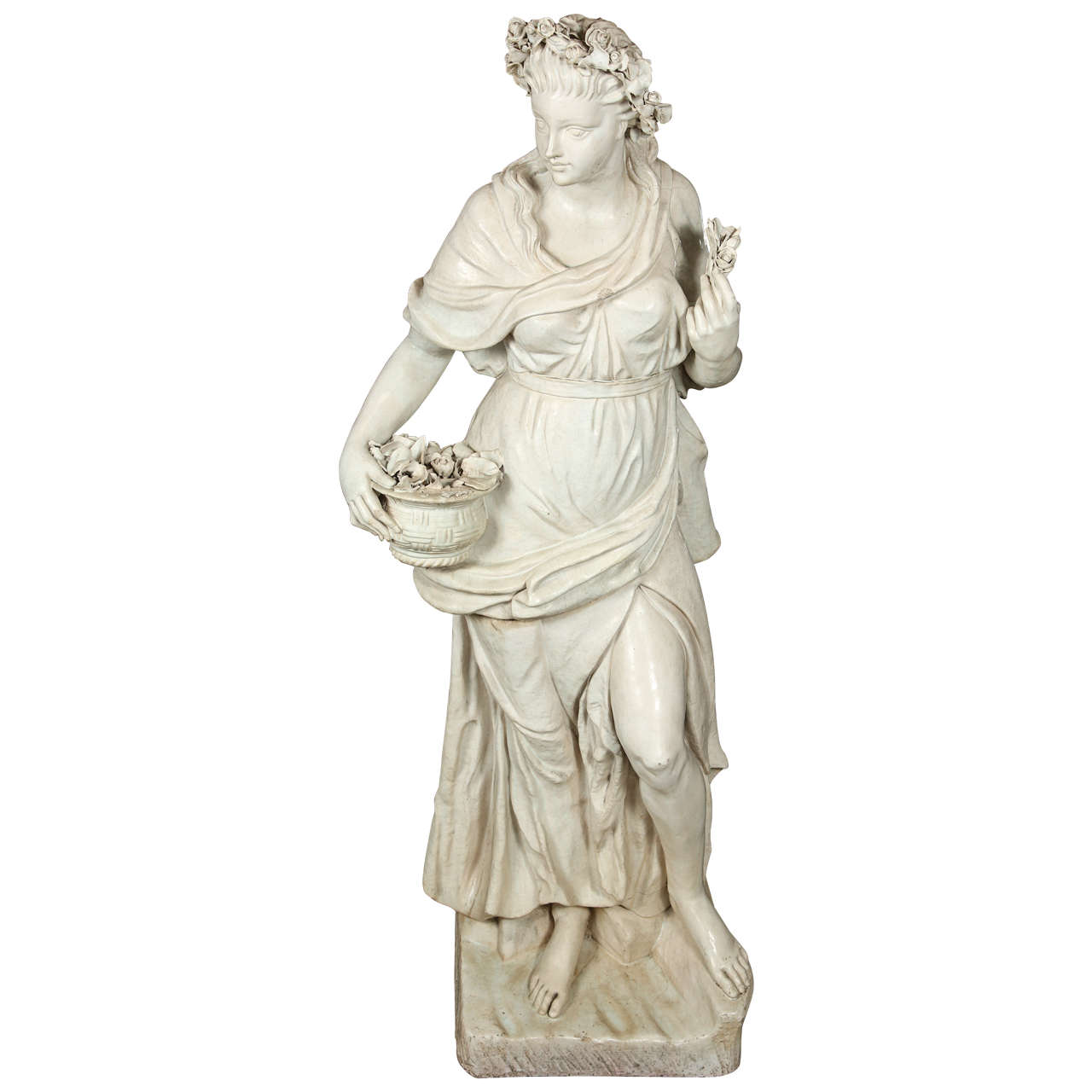 Italian Glazed Terra Cotta Statue For Sale at 1stdibs