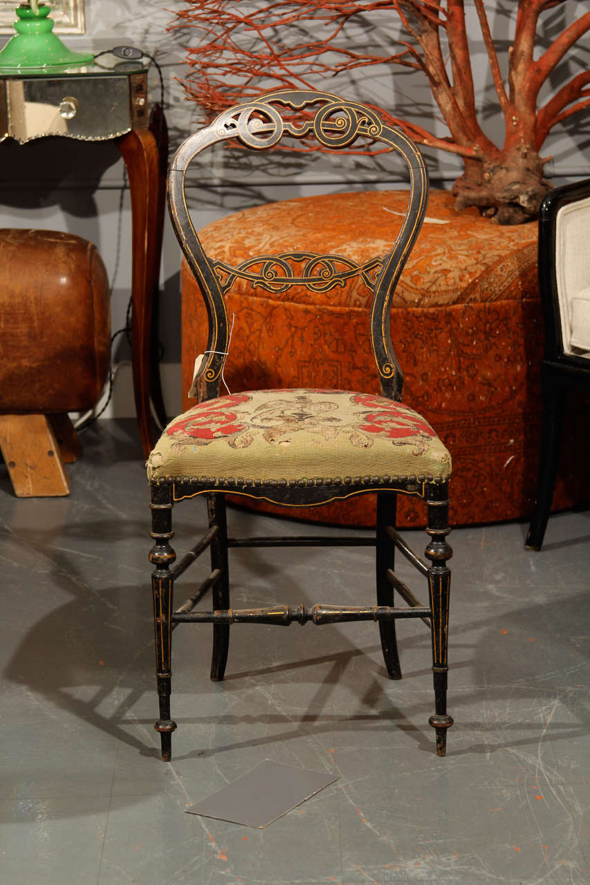 needlepoint chair at 1stDibs