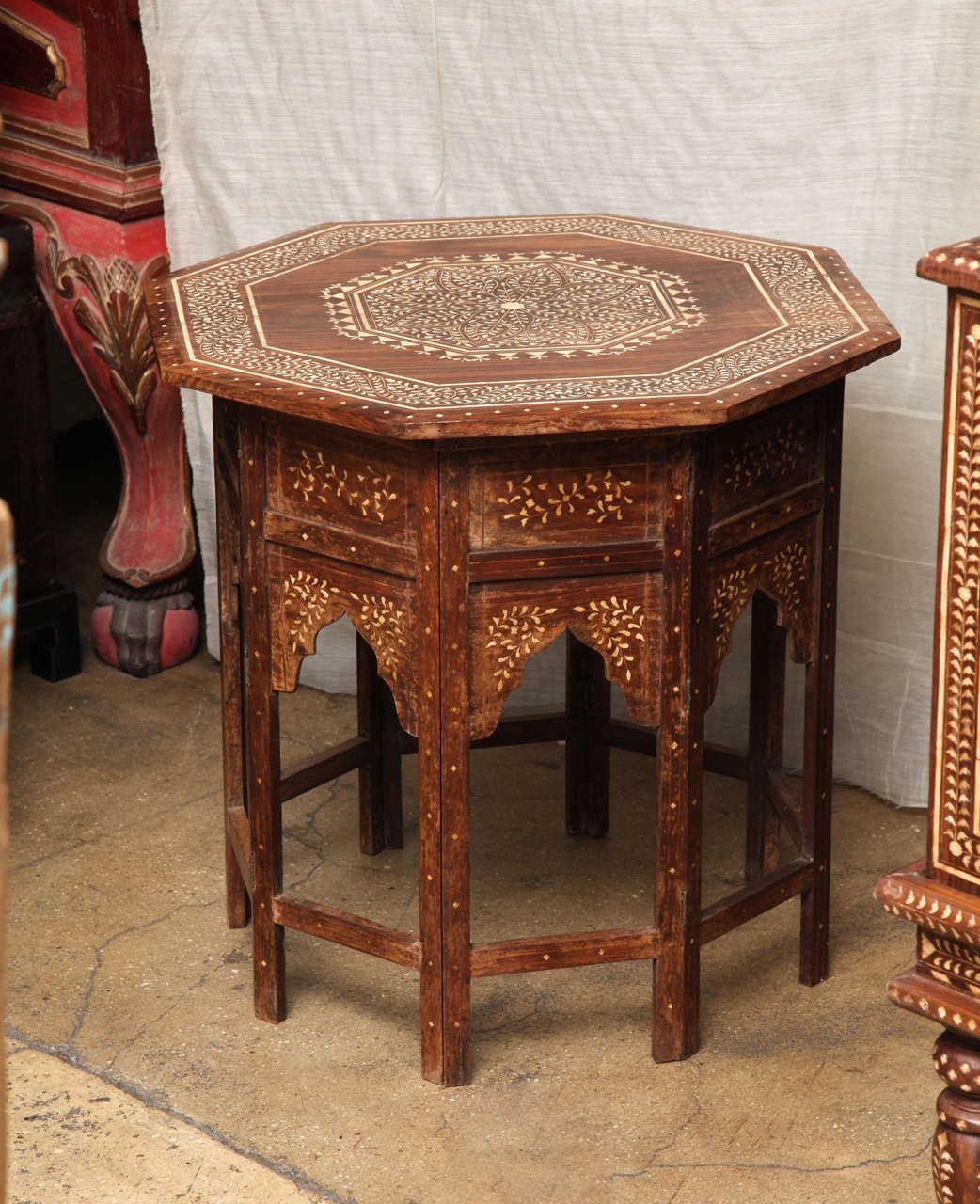 Octagonal Inlaid Side Table at 1stDibs