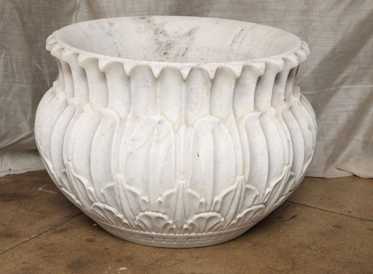 White Marble Planter at 1stDibs