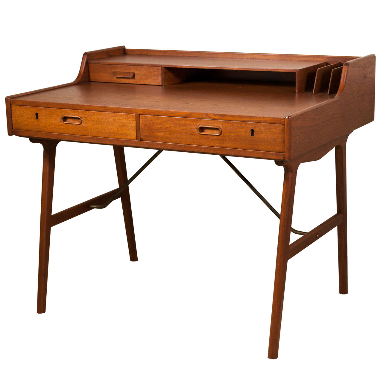 Danish Modern Desk In Teak By Arne Iversen Wahl at 1stDibs