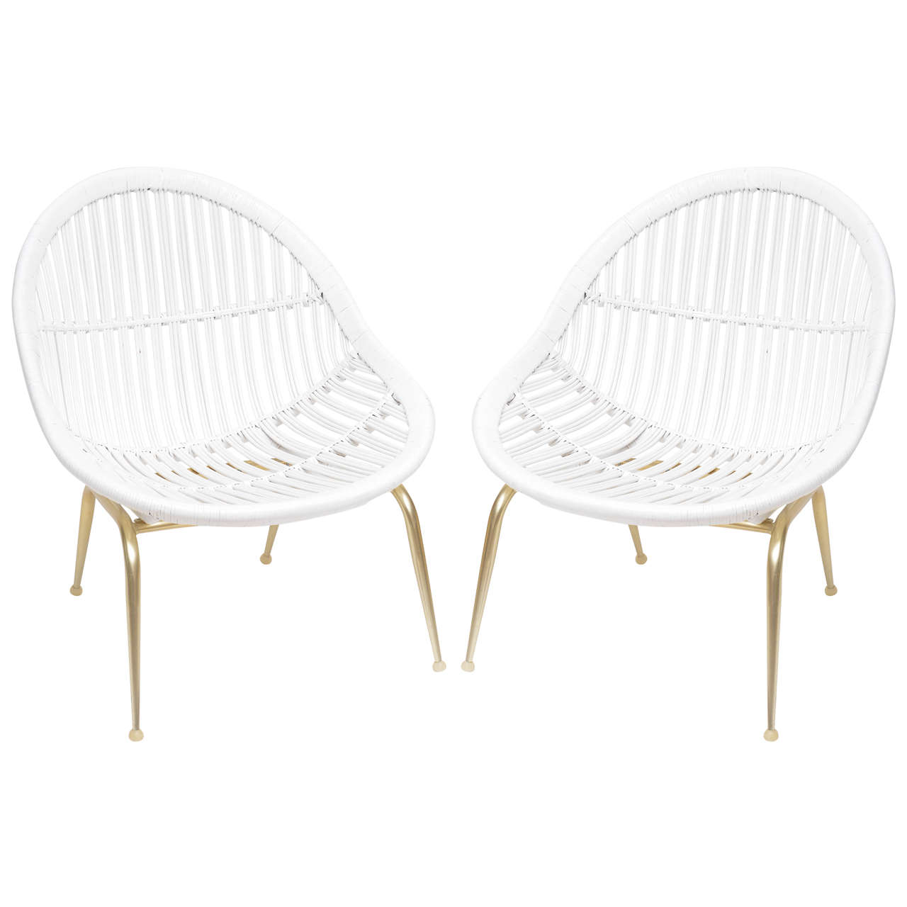 Anodized Aluminum and Bamboo Lounge Chairs For Sale at 1stDibs