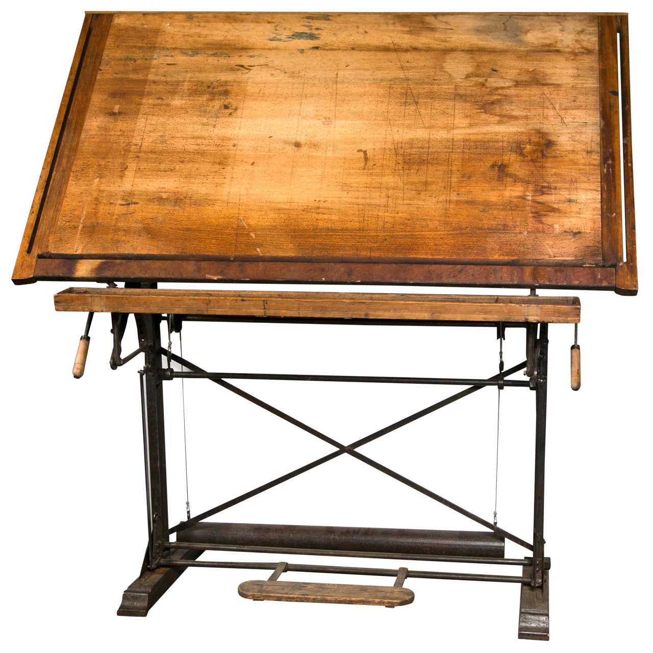 American Beech Wood Drafting Table, C. 190040 at 1stDibs