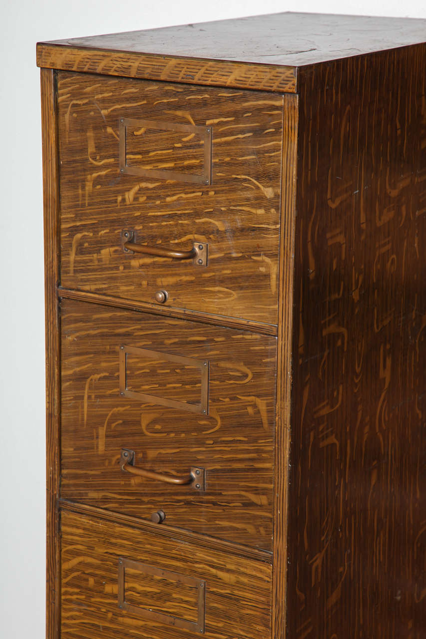 circa 1910 painted 4 drawer Metal File For Sale at 1stDibs