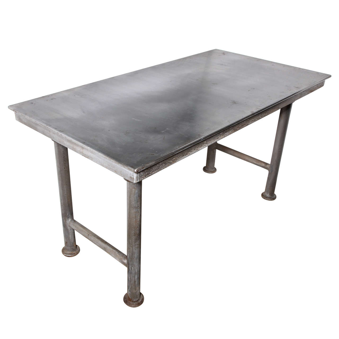"Reading" Industrial Work Table at 1stDibs
