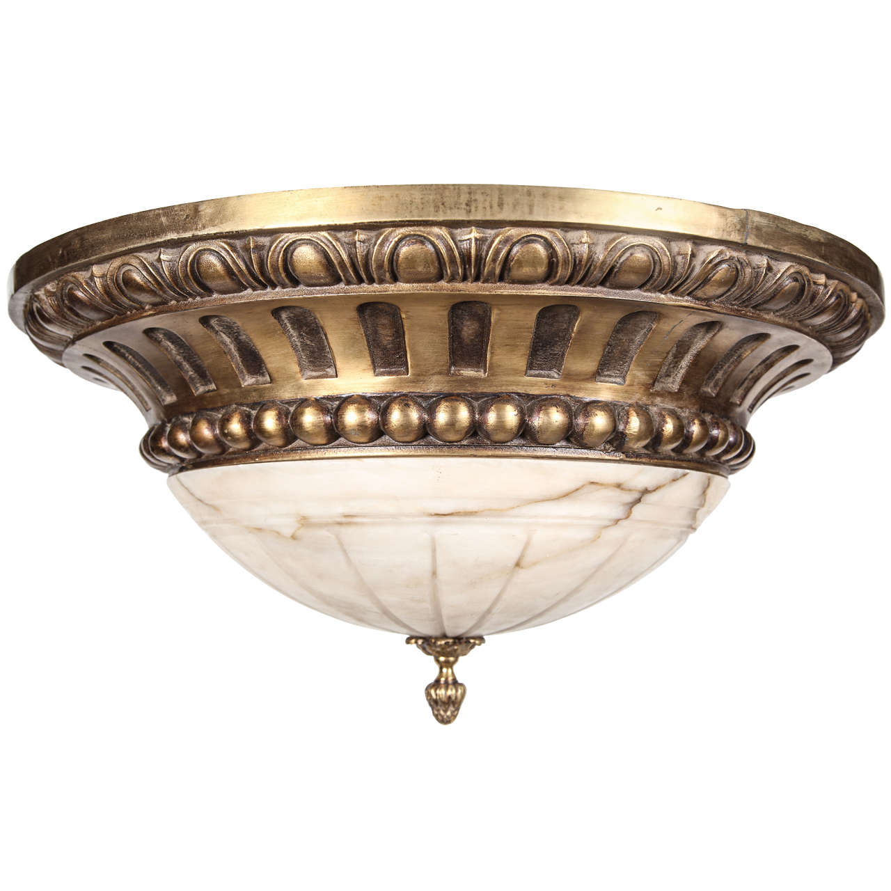 Bronze and Alabaster Flush Mount Light at 1stDibs alabaster flush
