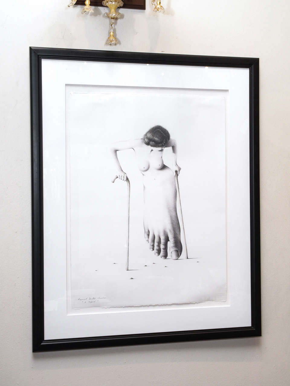 Original Mixed Media Drawing titled "Le Trepied" by Raymond Douillet