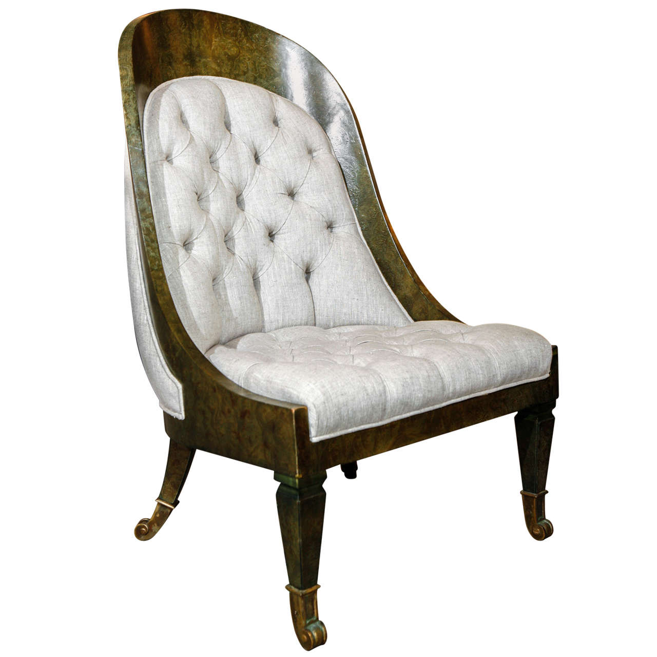 Tufted Slipper Chair For Sale at 1stDibs