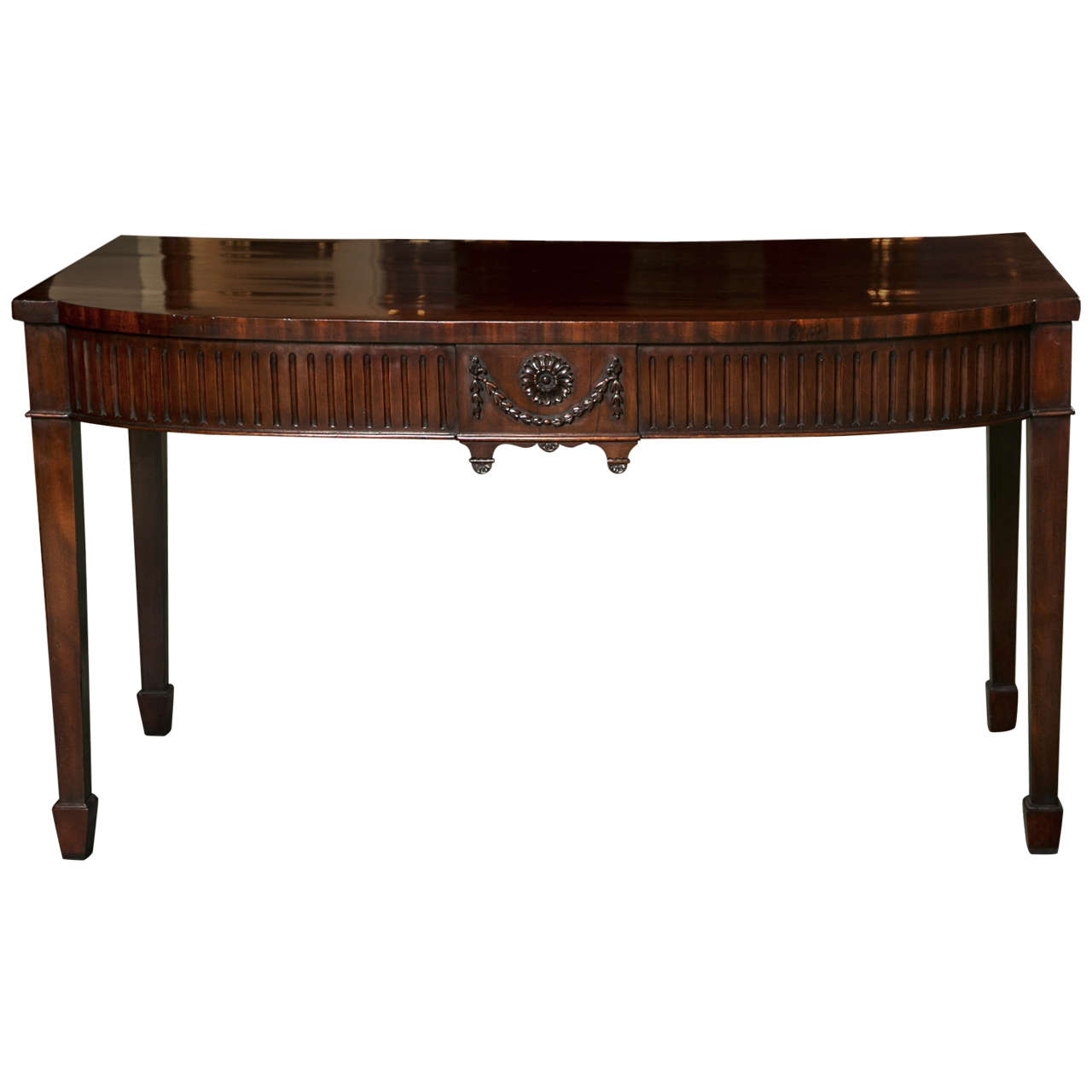 Neoclassical Pair of Mahogany Console Tables at 1stDibs