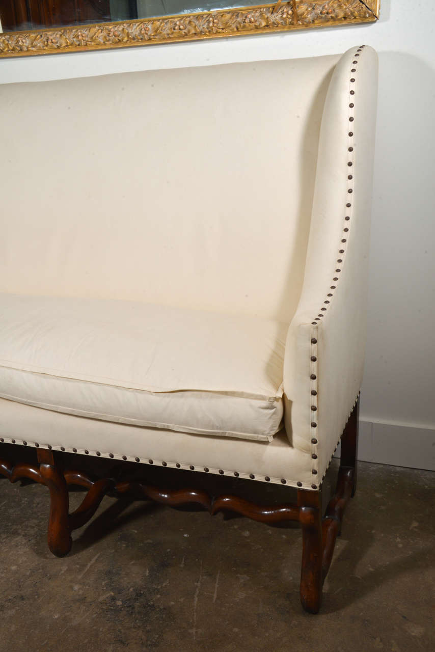Louis XIII Walnut Wingback Sofa at 1stDibs