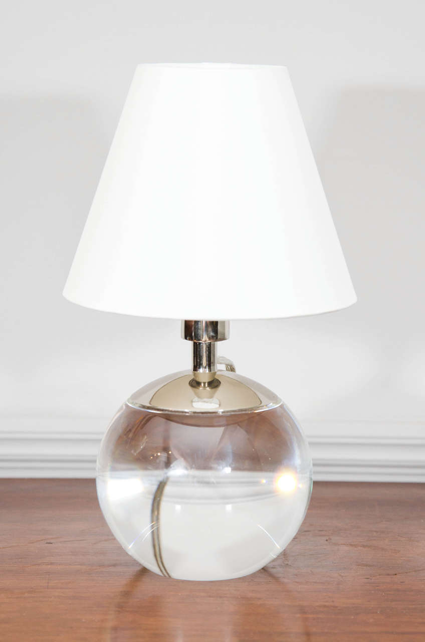 Pair of Spherical Glass Lamps in the Style of Jacques at 1stDibs