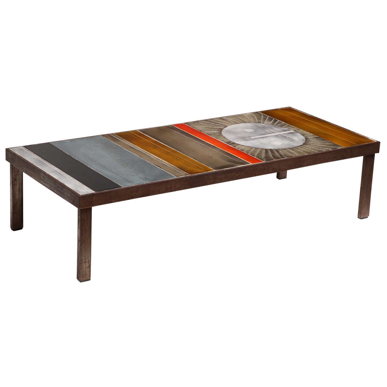 Rare Ceramic Tile Top Coffee Table by Roger Capron at 1stDibs