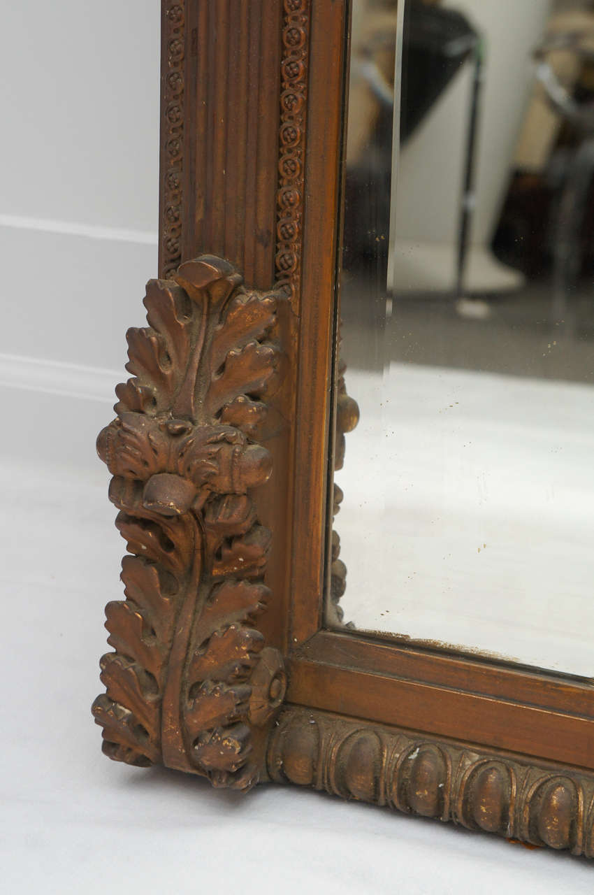 1800's long gold gilded floor or mantle mirror at 1stDibs gold gilded