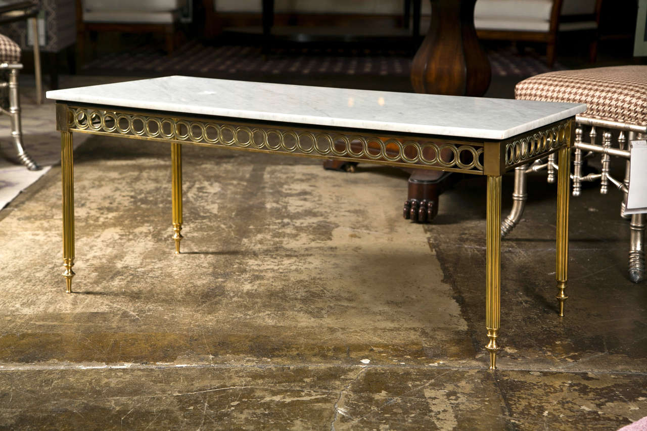 Maison Jansen French brass midcenturycoffee table, c. 1950 at 1stDibs