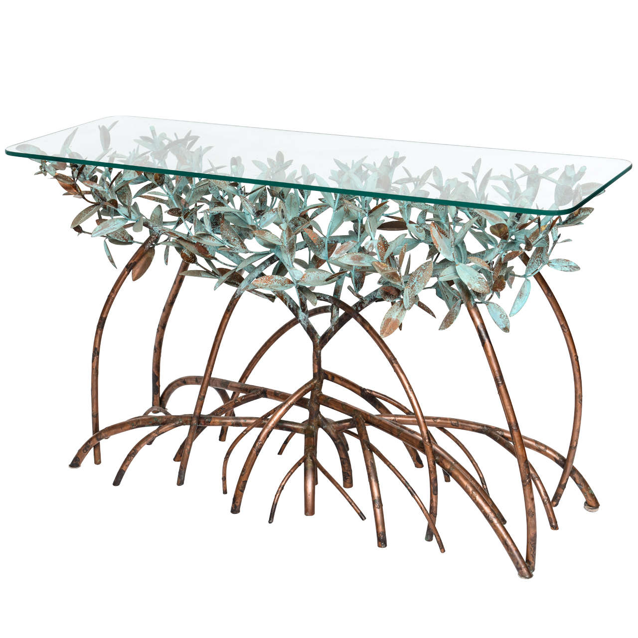 Vintage Copper Mangrove Console at 1stDibs mangrove table, mangrove