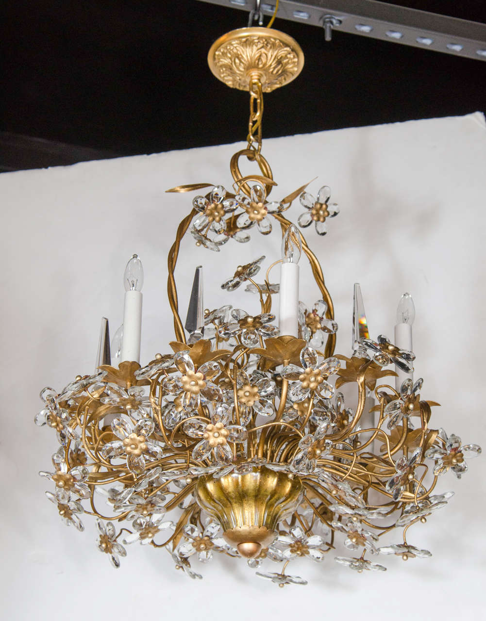 Exquisite Floral Bouquet Chandelier in the Style of Bagues at 1stdibs