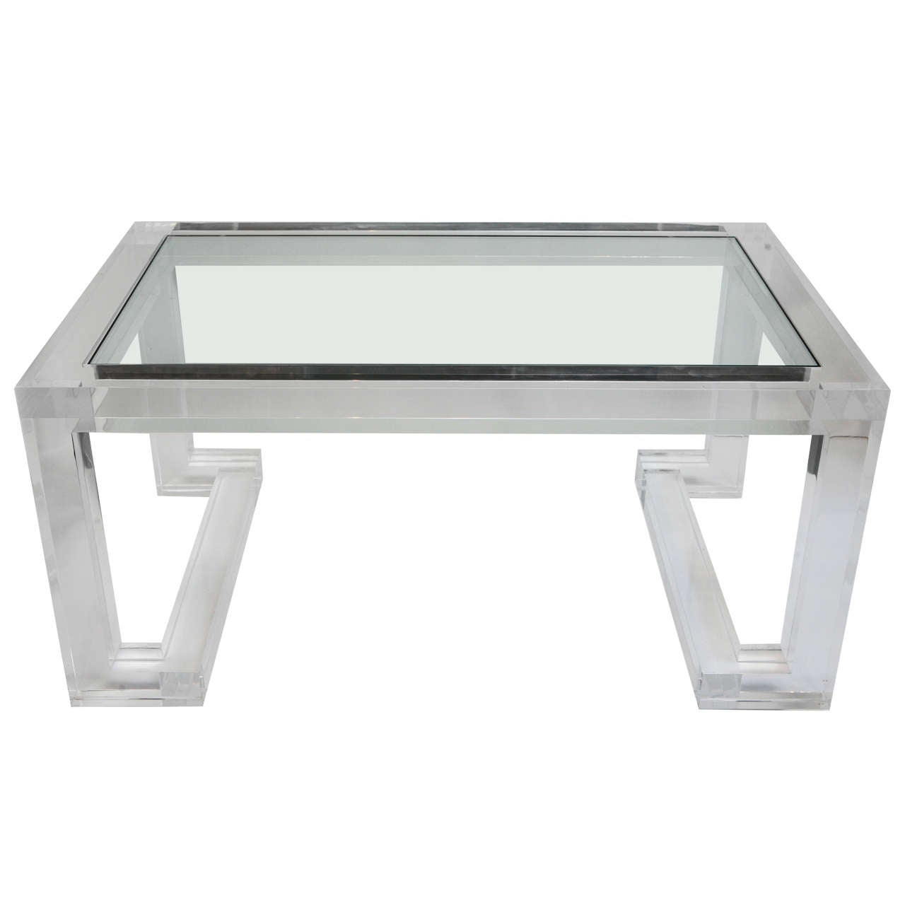 Acrylic and Glass Coffee Table For Sale at 1stDibs