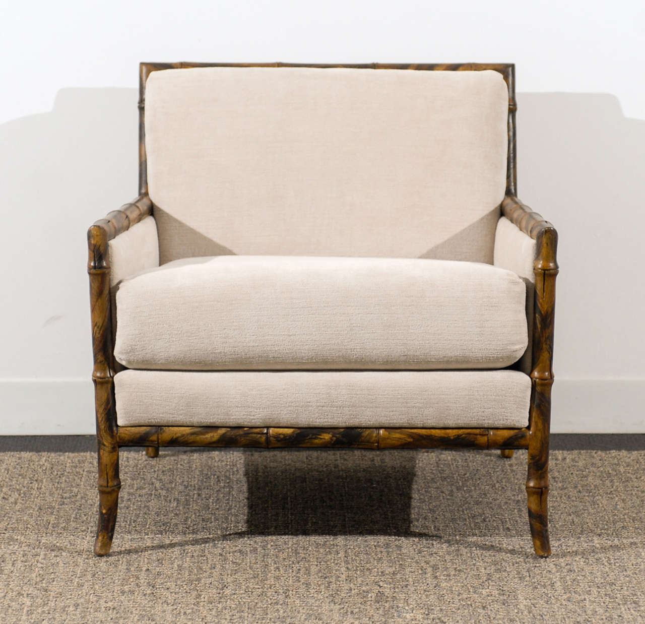 Superb Pair of Gibbings Style Faux Bamboo Chairs at 1stDibs