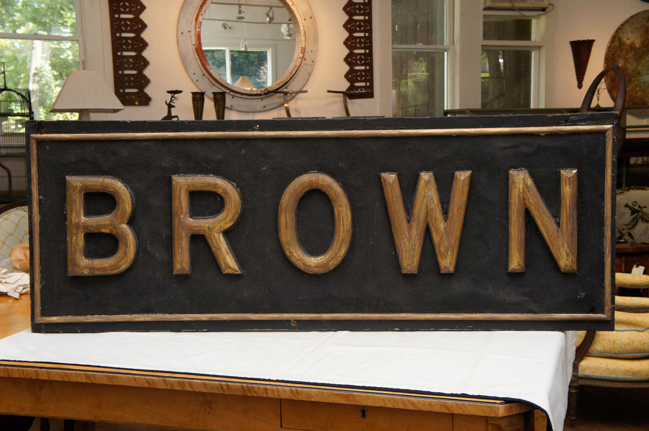 Large "Brown" Advertising Sign For Sale at 1stDibs