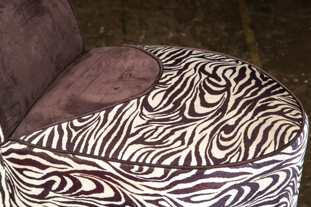 MidCentury Modern Slipper Chair with Zebra Stripes For Sale at 1stDibs