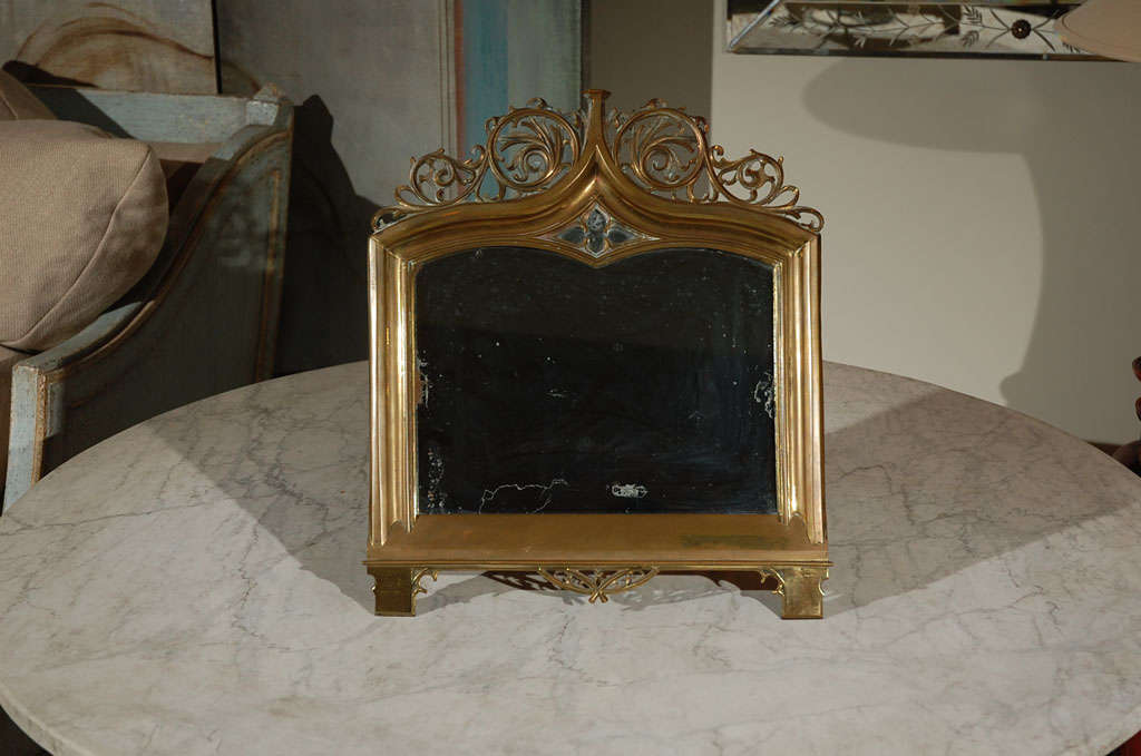 Art Nouveau Brass Vanity Mirror, circa 1900 For Sale at 1stDibs art