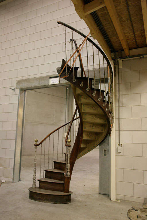 An antique walnut spiral staircase at 1stdibs