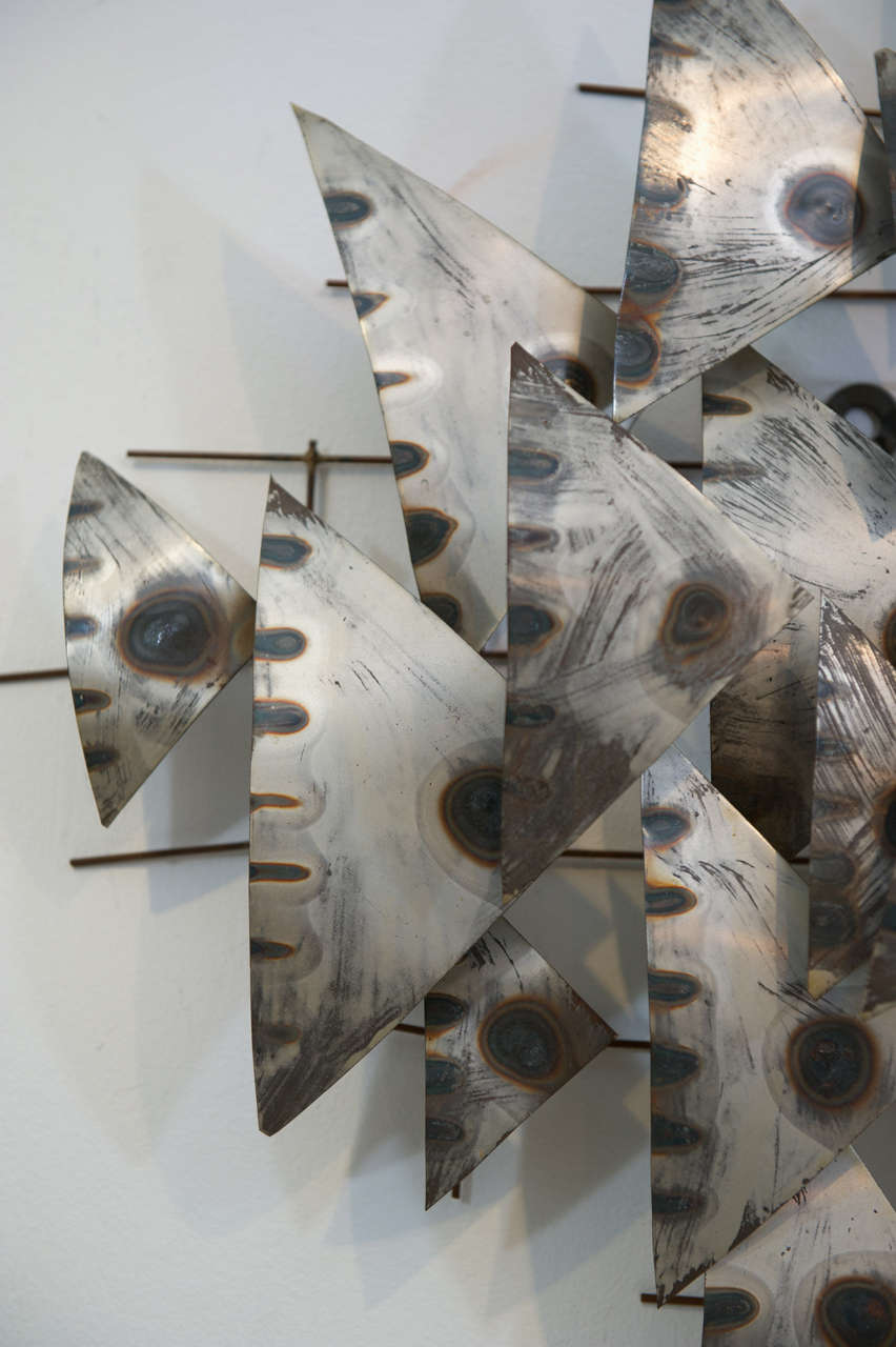 Mid Century Modern Metal Wall Art Mid Century Modern Metal Wall Art in the Manner of C. Jere at 1stdibs