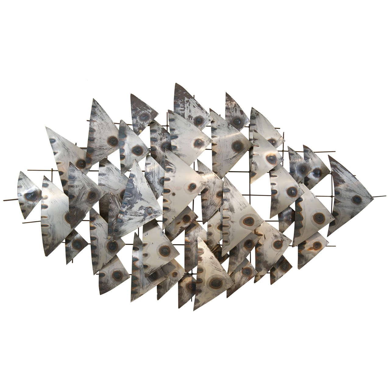 Mid Century Modern Metal Wall Art in the Manner of C. Jere at 1stDibs