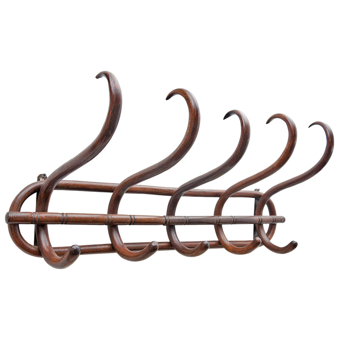 Bentwood Five Hook Coat Rack at 1stDibs