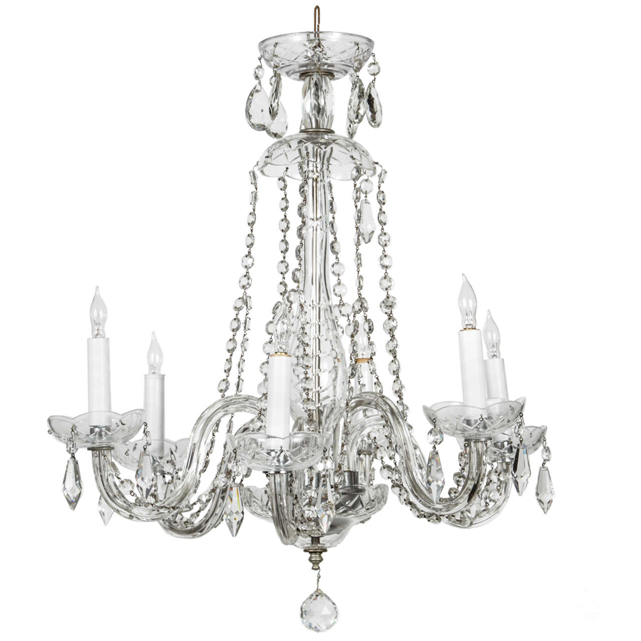 Crystal Chandelier with Six Candles at 1stdibs