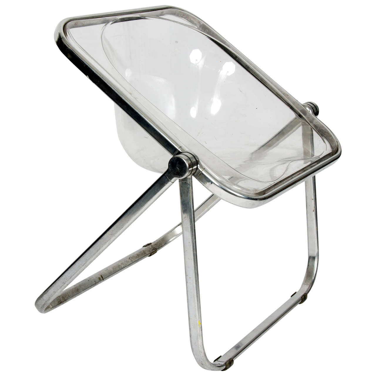 1960s Giancarlo Piretti 'Plia' Clear Folding Chair For Sale at 1stdibs
