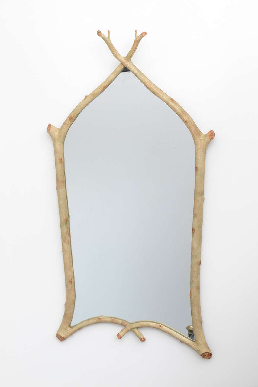 Pair of Faux Twig Mirrors at 1stDibs