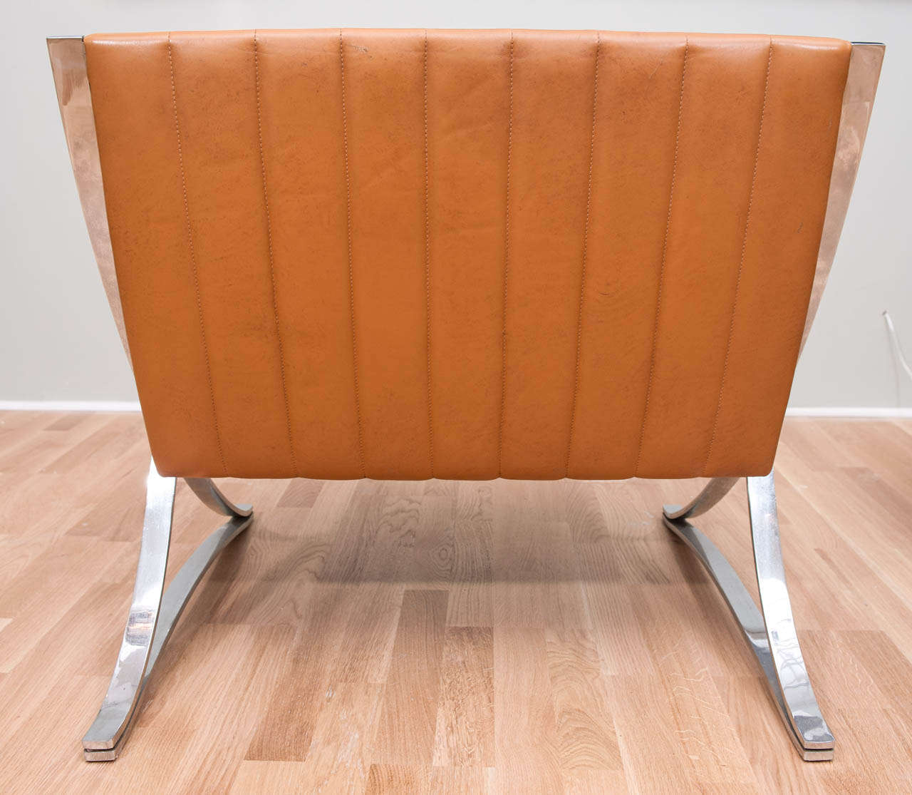 Pair of Vintage Leather Chairs In the Style of Mies van der Rohe at 1stdibs