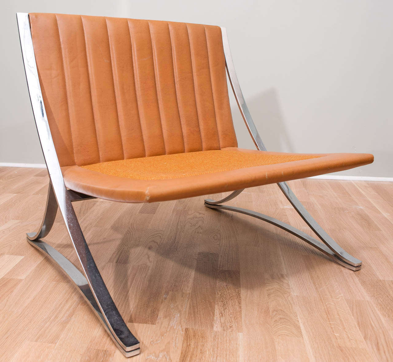Pair of Vintage Leather Chairs In the Style of Mies van der Rohe at 1stdibs