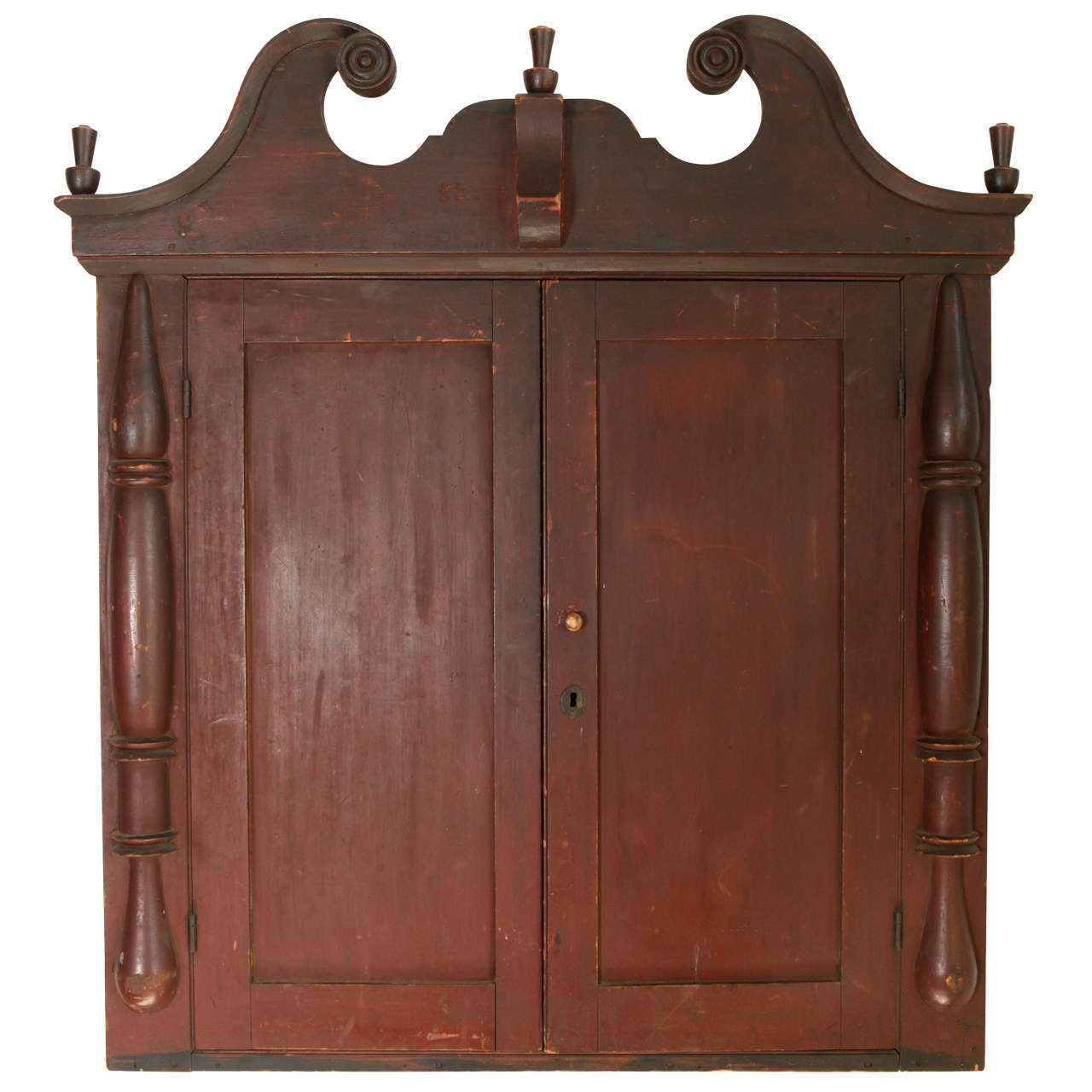 Wall Mount Folk Art Style Cupboard / at 1stDibs