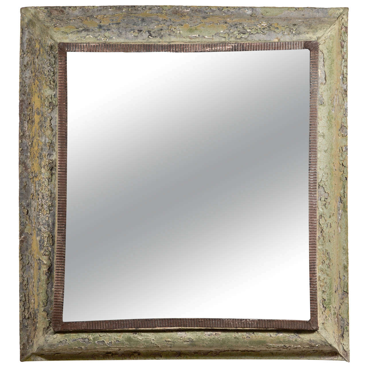 Antique Painted Zinc Mirror For Sale at 1stdibs