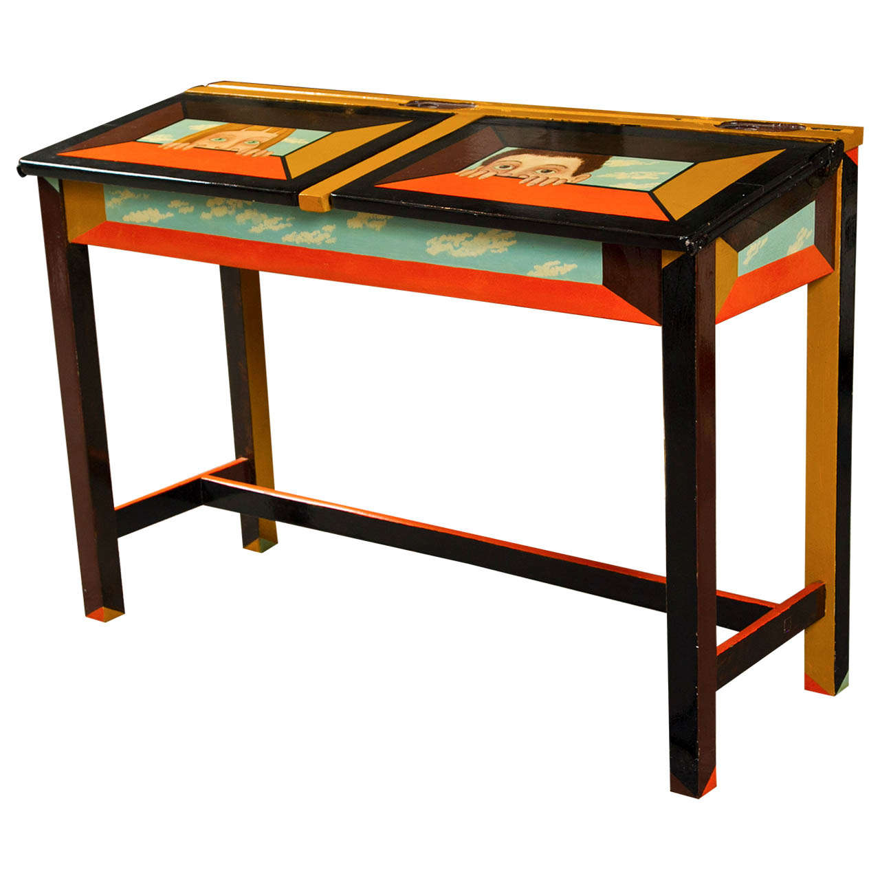 Vintage Double School Desk For Sale at 1stDibs