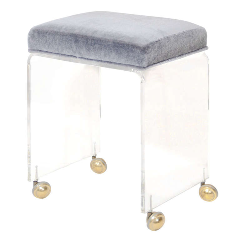 Modernist Lucite Waterfall Vanity Stool at 1stDibs
