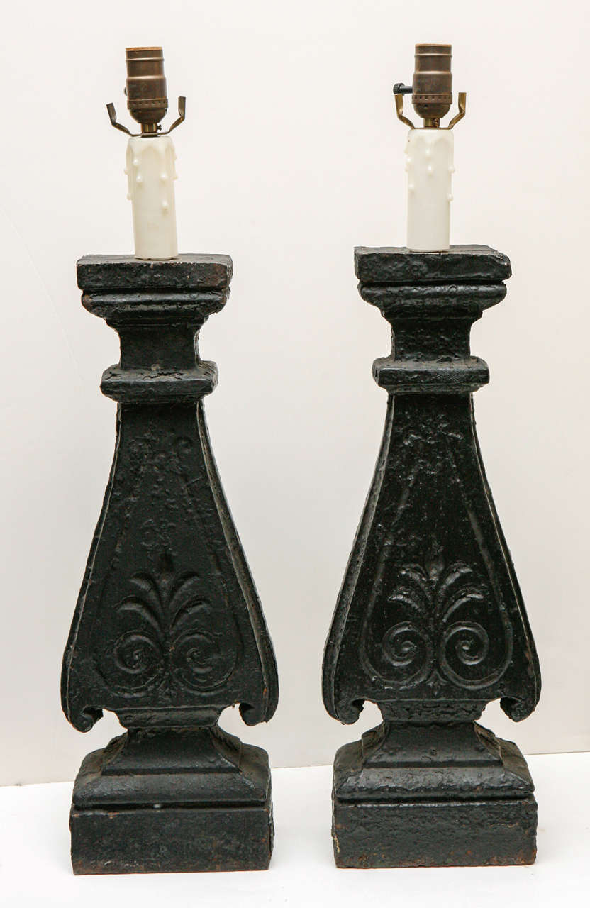 Pair of Architectural Element Lamps For Sale at 1stdibs