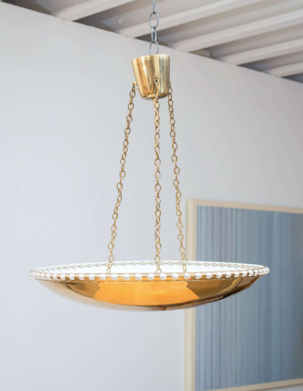 Brass Bowl Chandelier For Sale at 1stDibs