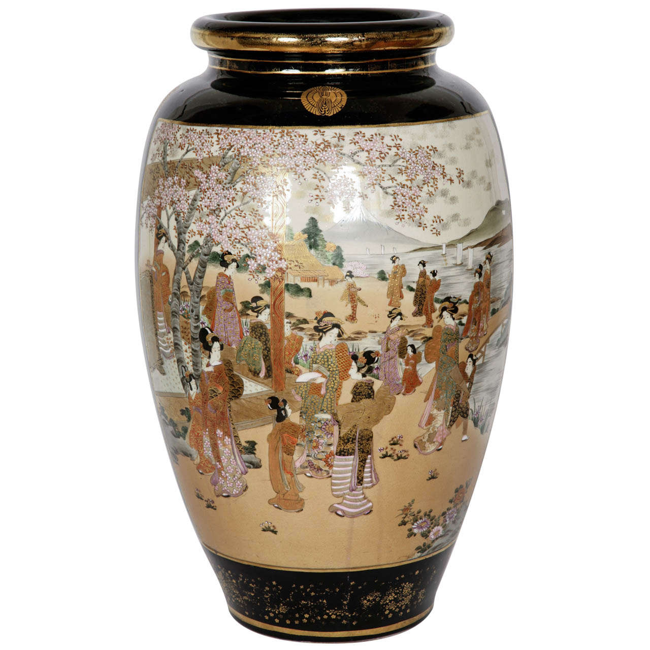 Large Meiji Period Satsuma Porcelain Vase at 1stDibs porcelain vases