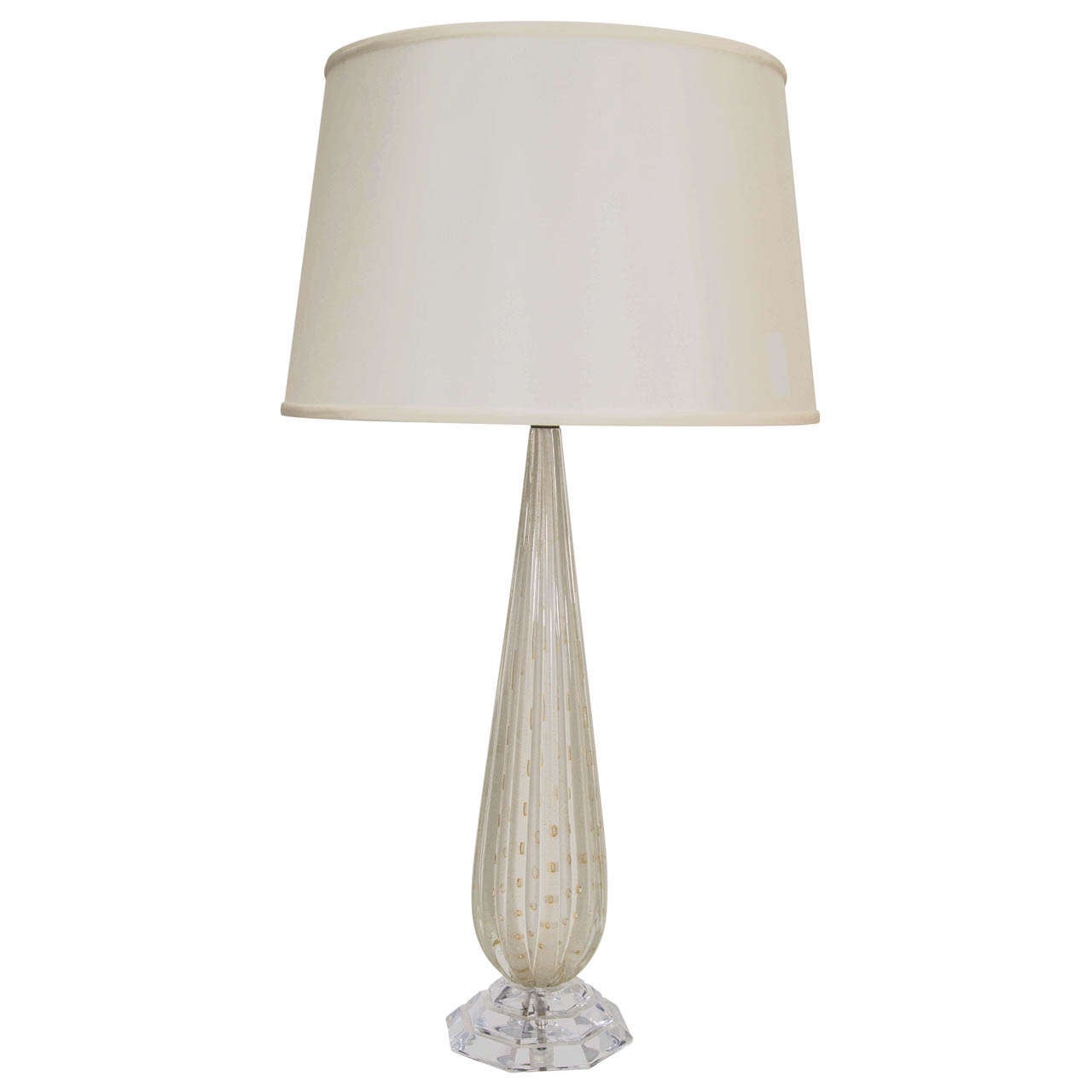 White Satin Glass Vintage Murano Lamps For Sale at 1stDibs