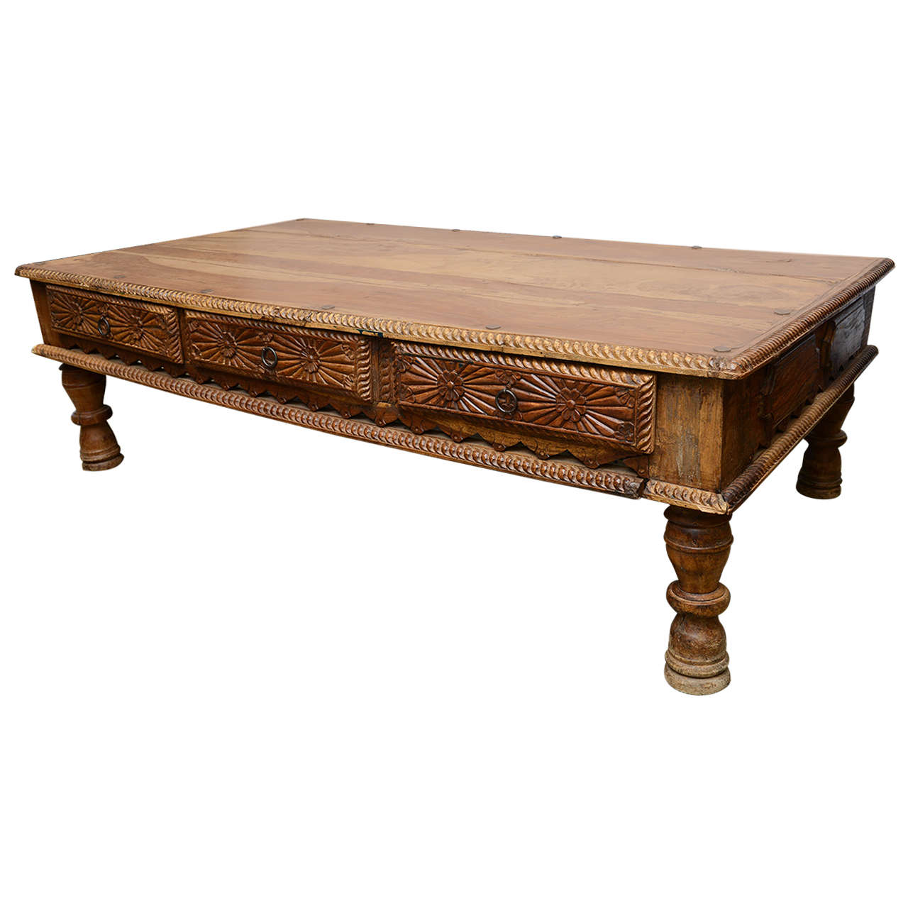 Great Carved Wood Cocktail Table at 1stDibs