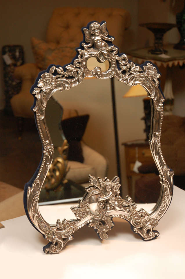 Sterling Silver Vanity Mirror at 1stDibs sterling silver mirror